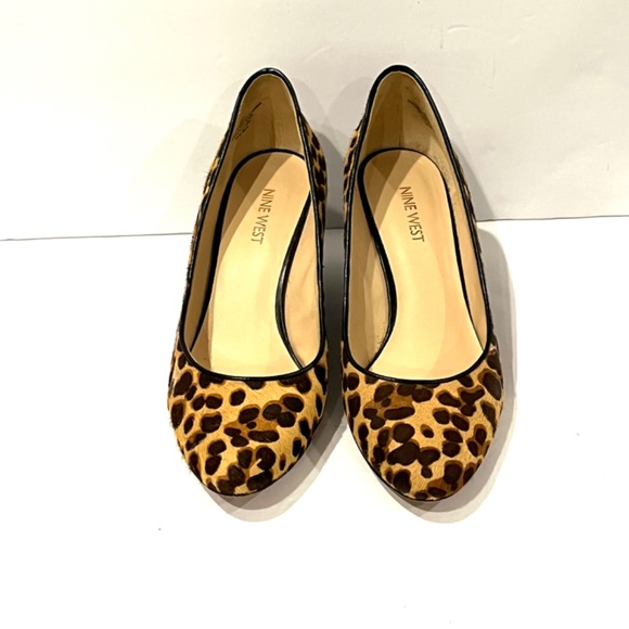 Nine West Leopard Wedges with Black Heel - Size 8 - Picture 3 of 7